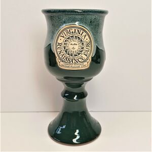 Virginia Renaissance Faire 1997 Second Annual 7-3/4" Glaze Pottery Goblet 15/500